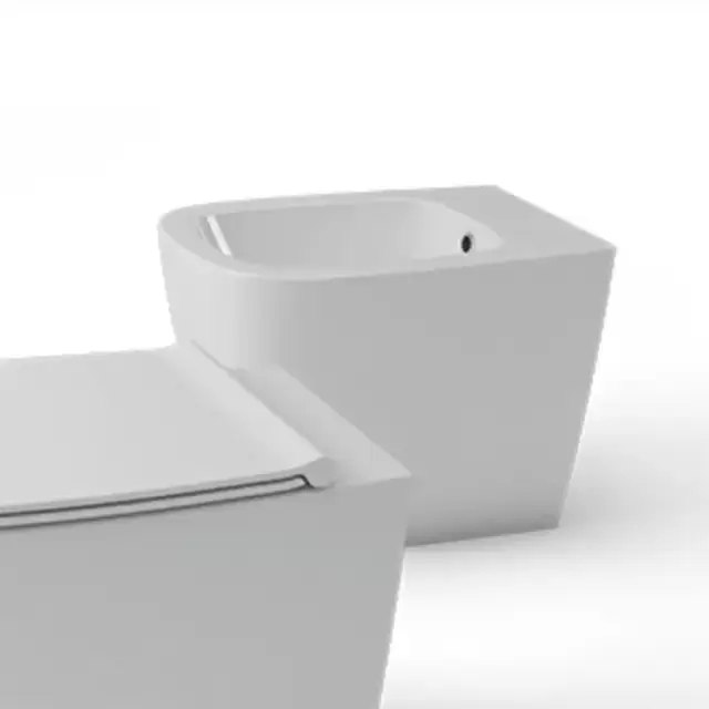 Globo Genesis Биде напольное приставное 55х36см, с1отв для смеситель, с креплением, цвет: белый