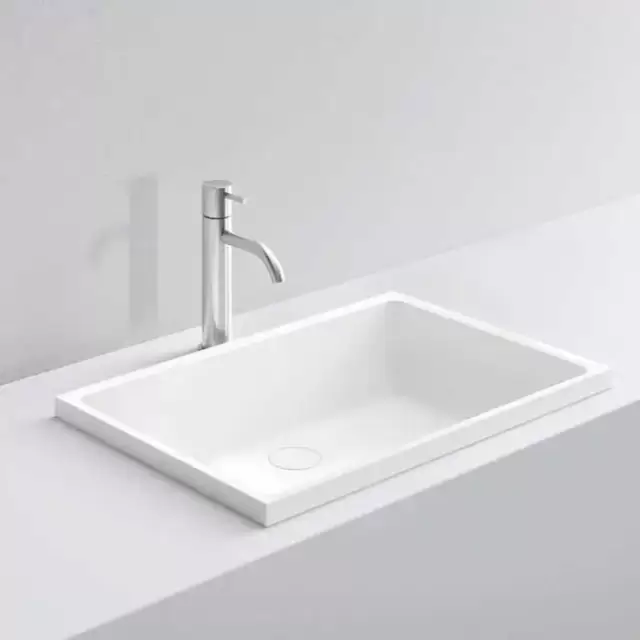 NOORTH milldue edition Раковина 59х38х12 см, без отв., полувстраиваемая, цвет: белый