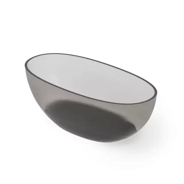 Dea Design Nature Ванна 155х75х55см., отдельностоящая, Glasstech, прозрачная смола, цвет: Smoky Black R4