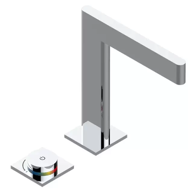 THG ICON-X METAL Смеситель для раковины, 2 отв., электронный, с донным клапаном, цвет: хром