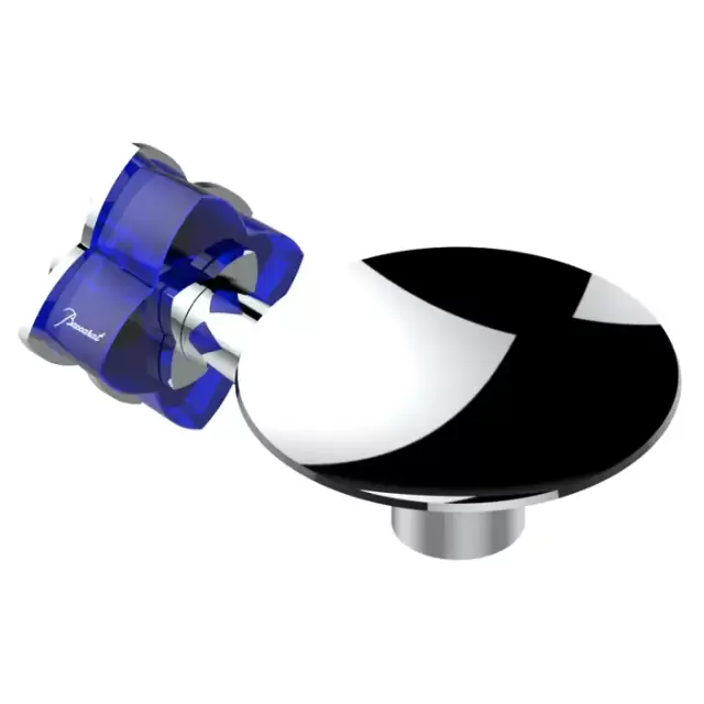 THG Pétale de cristal bleu Мыльница металлическая &oslash; 10см., подвесная, цвет: хром/синий хрусталь