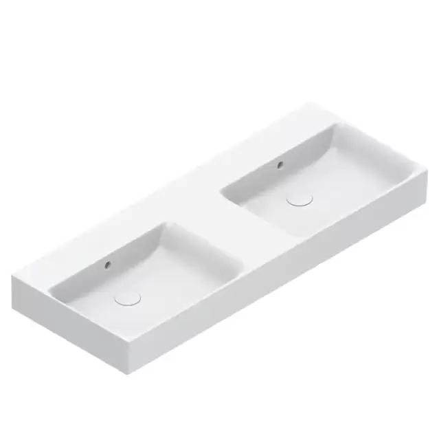 Catalano Premium Раковина двойная 120х47см, подвесная, без отв., цвет: белый глянцевый