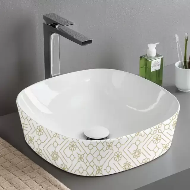 Artceram Ghost Раковина &Oslash;42 см, без отв., без перелива, на столешницу, цвет: белый глянцевый, декор: El moro