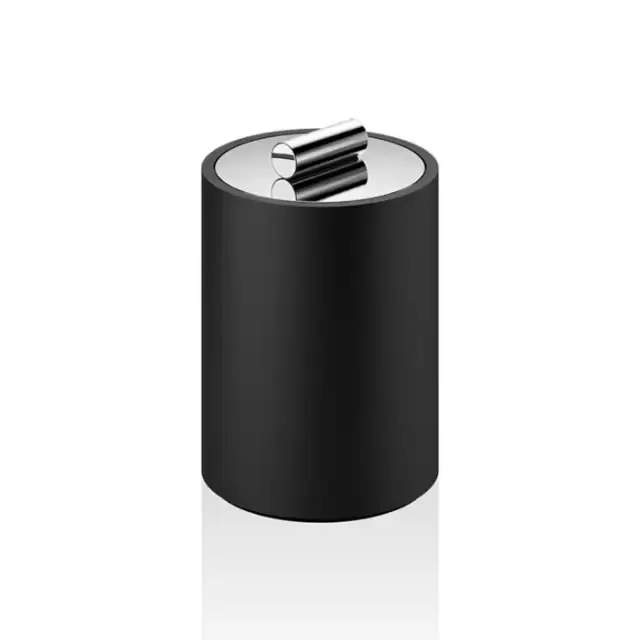 Decor Walther Black Stone DMD S Баночка универсальная 11x8см, с крышкой, цвет: черный матовый / хром