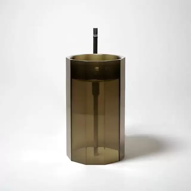 Antonio Lupi Vitreo Раковина 50х89 см, без отв., напольная, слив в пол, Cristalmood, цвет: Nebbia