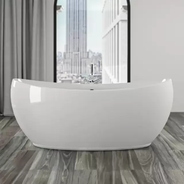 KNIEF Venice Ванна отдельностоящая 180x83,5x74,5 см с экраном, цвет: белый