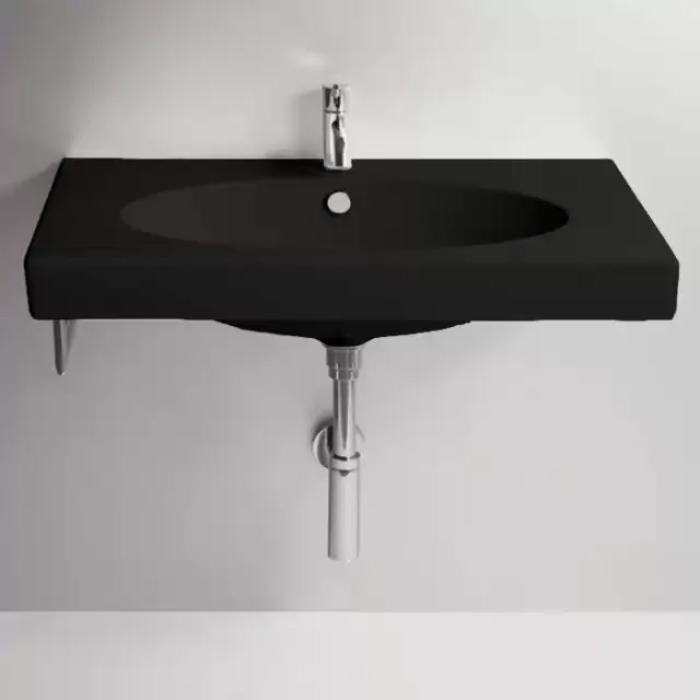 Simas Lft Spazio Раковина 80х49.5 см, 1 отв., цвет: черный