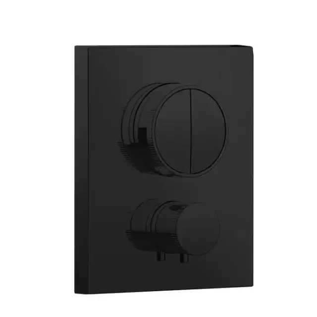 Almar Core Смеситель для душа, встраиваемый, термостатический, с кнопочным управлением для 2-х потребителей, цвет: черный матовый