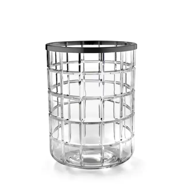 3SC Palace Урна 20хh28х20 см, цвет: прозрачный хрусталь/никель сатинированный черный матовый