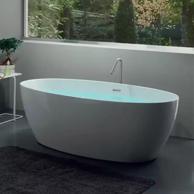 Kerasan Flo Ванна отдельностоящая, акриловая  170х82х58см в комплекте со сливом Click-clack, цвет: белый