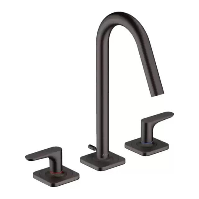 Axor Citterio M Смеситель для раковины, на 3 отв., с донным клапаном, цвет: шлифованный черный хром