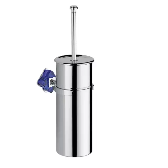 THG Pétale de cristal bleu Ёршик для туалета, подвесной, цвет: хром/синий хрусталь