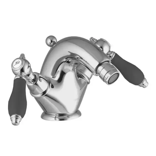 Fima Carlo Frattini Herend Смеситель для биде, на 1 отв., черные ручки, цвет: хром