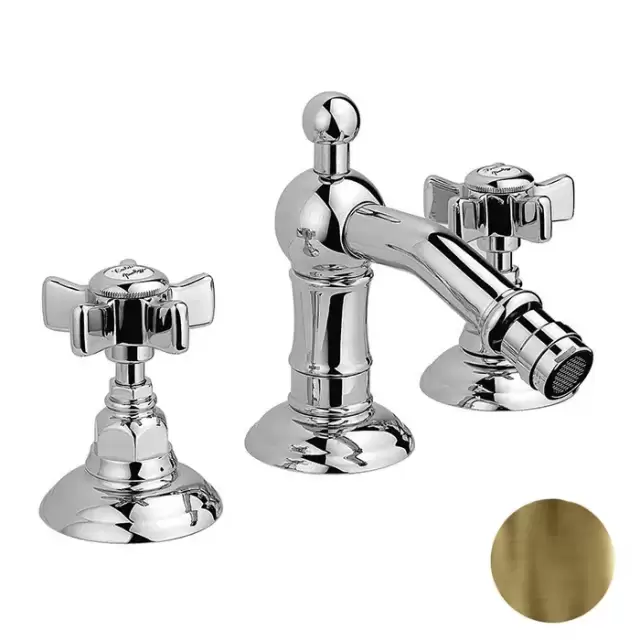 Nicolazzi Dames Anglaises Смеситель для биде, на 3 отв., с донным клапаном, цвет: бронза