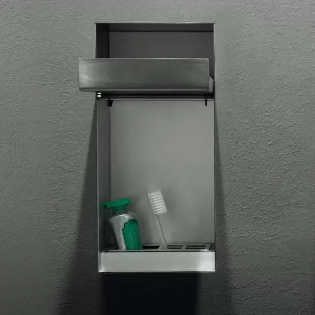 Antonio Lupi Sesamo Держатель для дозатора или для зубных щеток, встраиваемый в стену, из нержавеющей стали AISI 304, отделка алюминий