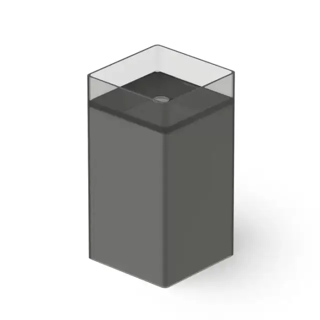 Dea Design Pedestal Basin Раковина 45х45х90см., напольная, без отв., Glasstech, прозрачная смола, цвет: Smoky Black R4