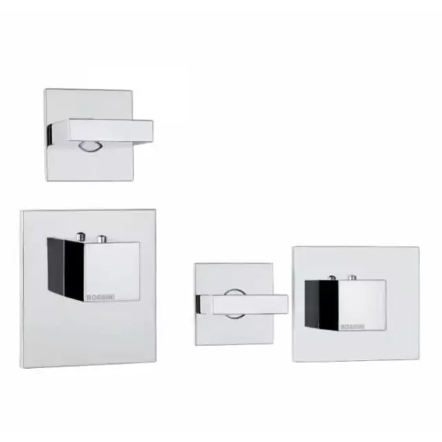 Bossini Rectangular Смеситель для душа, встраиваемый, термостатический, с переключателем на 2 источника, цвет: хром