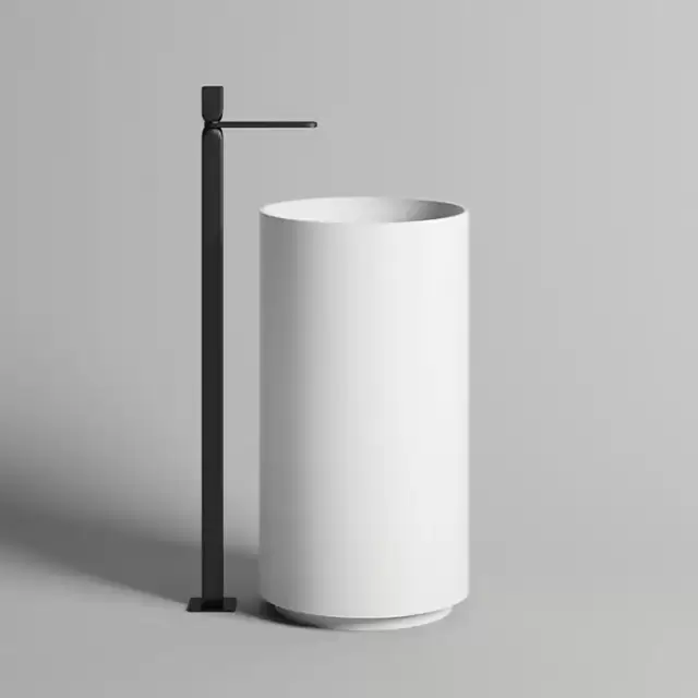 Salini Armonia Раковина напольная 45х45х85см, материал: S-Stone, слив в пол, цвет: белый матовый