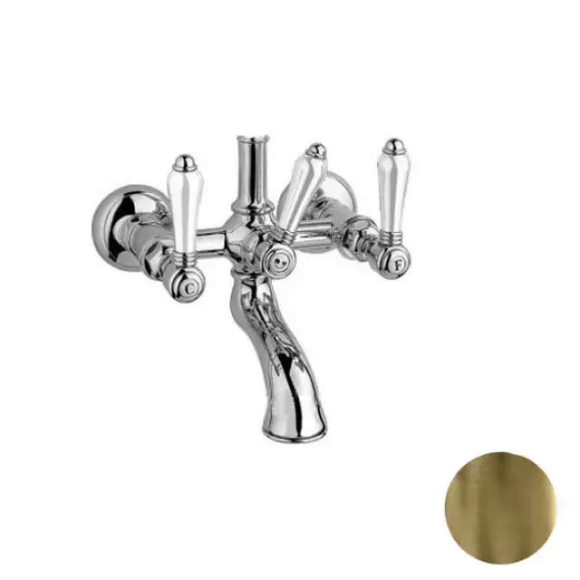 Nicolazzi P.M.Blanc Смеситель для ванны, настенный, с переключателем ванна/душ, вывод сверху 3/4", ручки белая керамика, цвет: