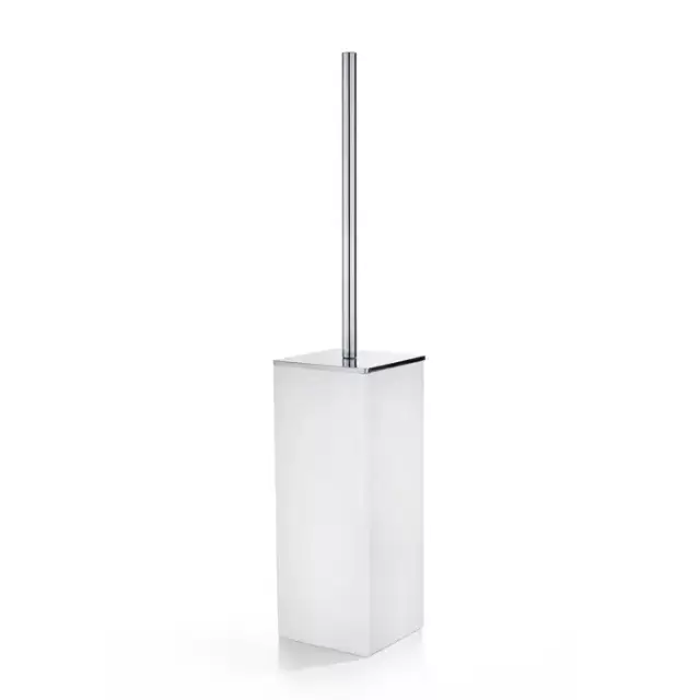 3SC Mood White Туалетный ёршик, напольный, композит Solid Surface, цвет: белый матовый/хром