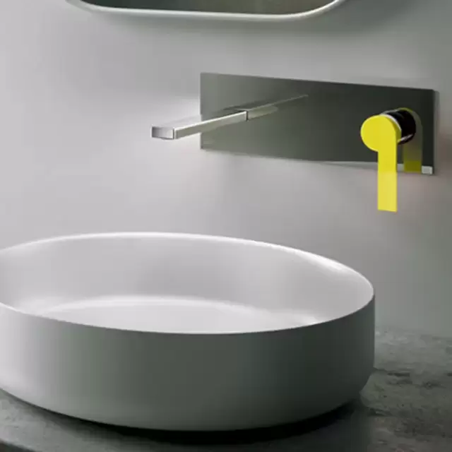 Gattoni Color Смеситель встроенный для раковины на коробке горизонтальный, цвет: хром/Giallo