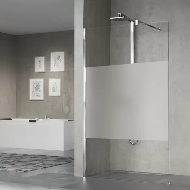 Novellini Giada H Душевое ограждение 117-118.5х205cм., с свободным входом, с настенным кронштейном, стекло прозрачное, цвет: Silver