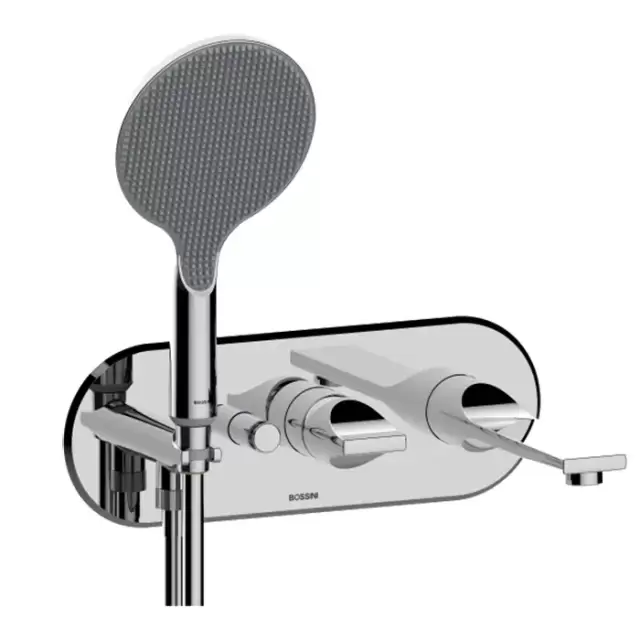Bossini Apice Смеситель для ванны, встраиваемый, на 2 выхода,с ручным душем и шлангом 150см., внешняя часть, цвет: хром