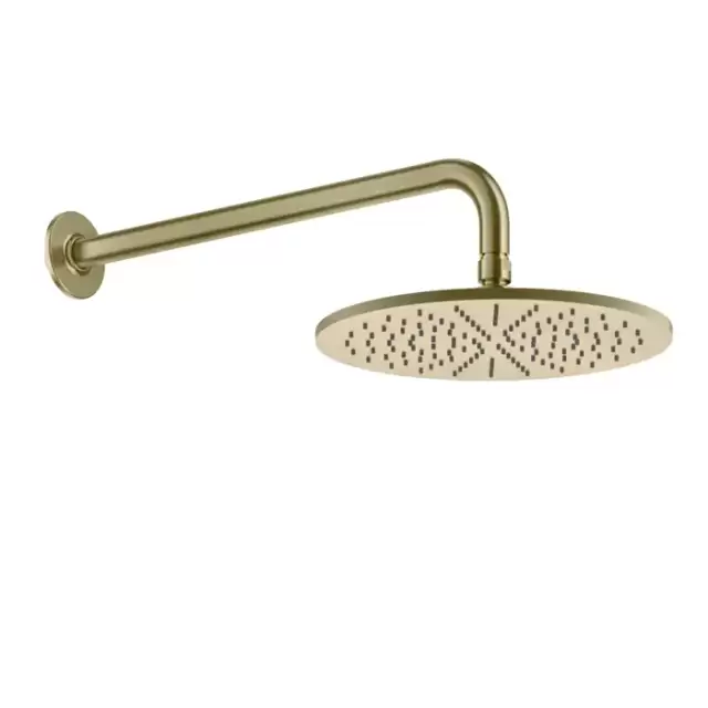 GESSI Inciso Душевая головка настенная, шарнирная на 1/2&rdquo;, &Oslash;300мм, цвет: brushed brass pvd