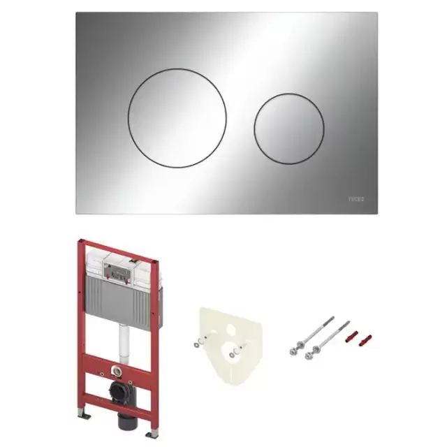 TECE Комплект TECEbase 3.0 c кронштейнами, звукоизоляцией, панелью смыва TECEloop, цвет: хром глянцевый