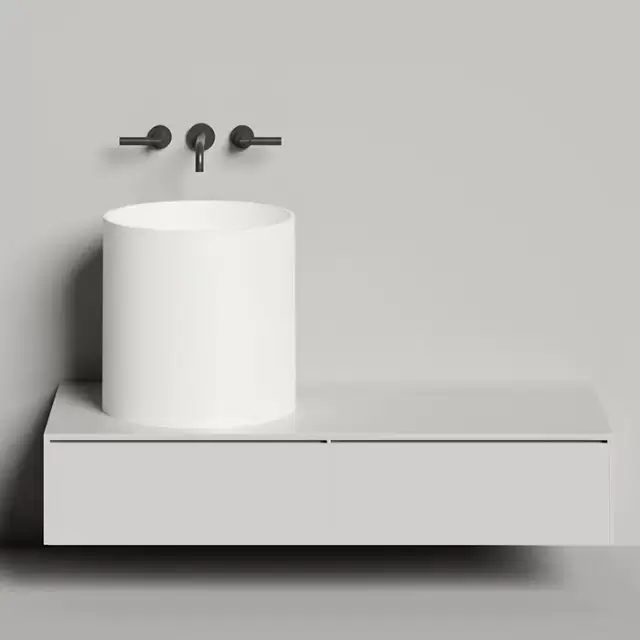 Salini Armonia Round 03 Раковина накладная 45х45х45cм., без отв., мат-л: S-Stone, цвет: белый матовый