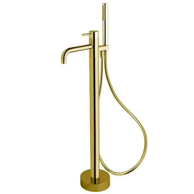 Fima Carlo Frattini Spillo Up Смеситель для ванны, напольный, с ручным душем, цвет: золото