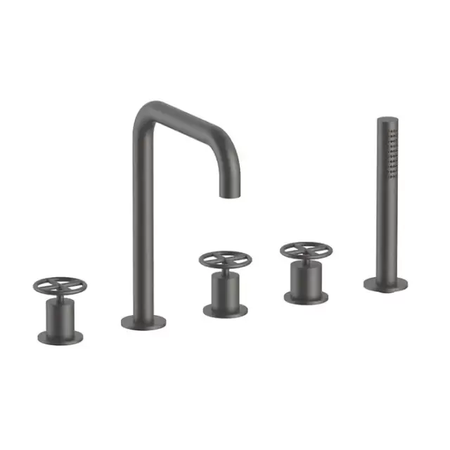 Fantini Fontane Bianche Набортный смеситель для ванны, 5 отв., цвет: Matt Gun Metal PVD