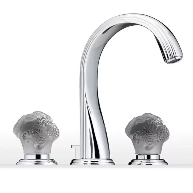 THG Dragon Moon Смеситель для раковины, 3 отв., цвет: хром/хрусталь