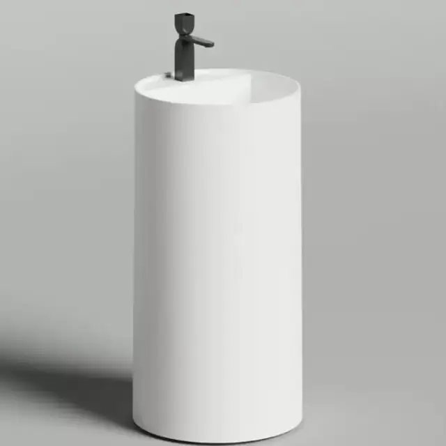 Salini Armonia Round Top 01  Раковина напольная 45х45х90см., с 1 отв., мат-л: S-Stone, цвет: белый матовый