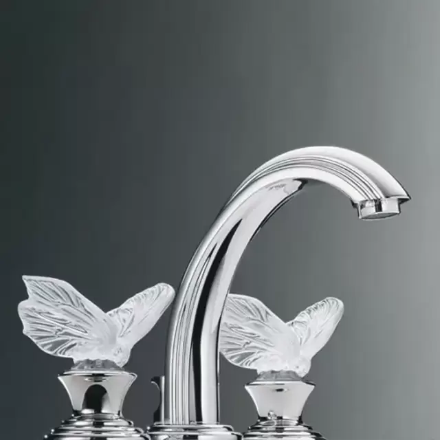 THG Papillon Смеситель для раковины, 3 отв., цвет: хром/прозрачный хрусталь