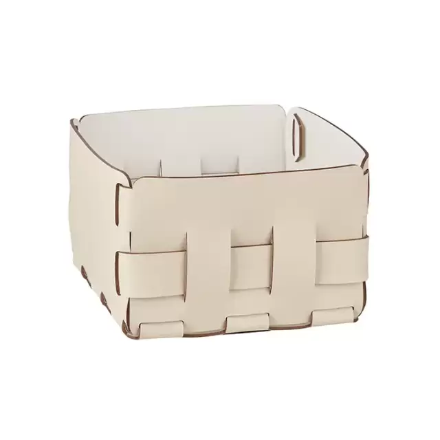 Colombo Adj Корзинка Mini Bottega, 19x19H13 см, цвет: панна котта/белый