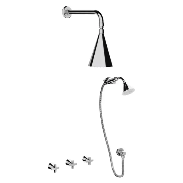 Nicolazzi Star Душевая система, с вехним душем, встраиваемым смесителем, и ручным дуешм, цвет: хром