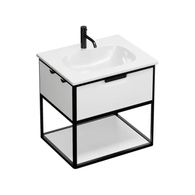 Burgbad Vry Комплект мебели 63х49.6х60cм., подвесной, 1 ящик, 1 полка, с 1 отв., цвет: белый матовый