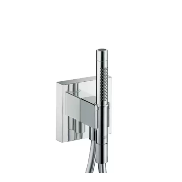 Axor Набор ручного душа: лейка с 2мя режимами, шланг 1,25 м, водорозетка, держатель лейки, цвет: хром (наружная часть)