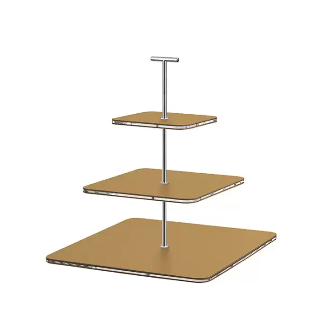 ADJ Сервировочная стойка 30x30xH35см., ручка "Т", цвет: горчица/фурнитура хром