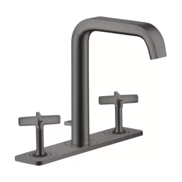 Axor Citterio E Смеситель для раковины, на 3 отв., с панелью и донным клапаном, цвет: шлифованный черный хром