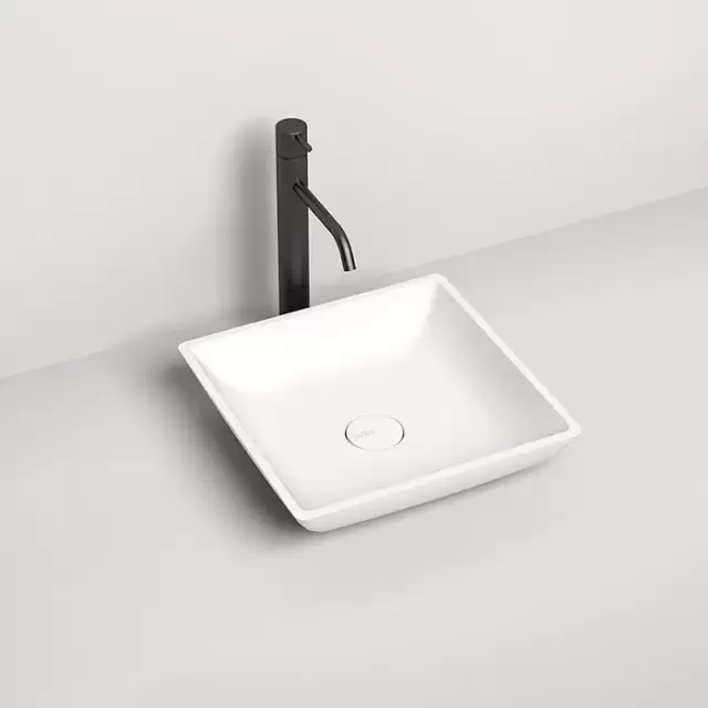 Salini Callista Раковина накладная 38х38х8.5cм, без отв., без перелива, S-Stone, цвет: белый матовый