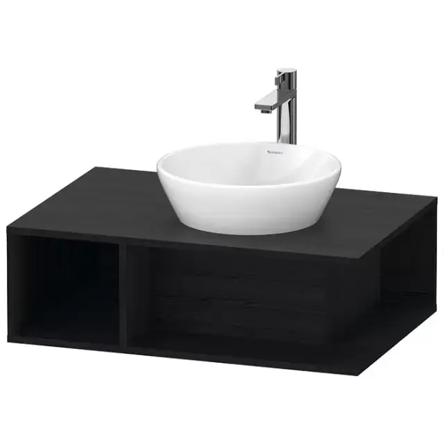 Duravit D-Neo Тумбочка подвесная компакт 80x55х26 см., раковина, 1 открытое отделение на левой стороне, цвет: Black Oak
