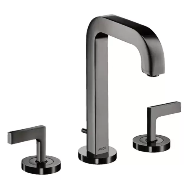 Axor Citterio Смеситель для раковины 170, на 3 отв., ручка: рычаг, с донным клапаном, цвет: полированный черный хром