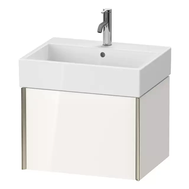 Duravit XViu Тумба подвесная 58.4x45.4x39.7см, с раковиной, 1 ящик, цвет: белый глянцевый/champagne matt