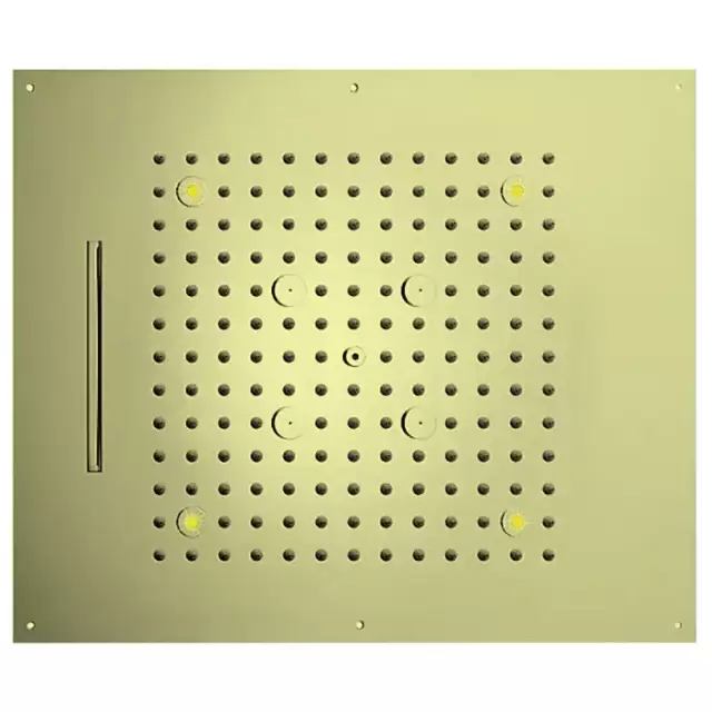 BOSSINI DREAM/3 Верхний душ 570 x 470 мм, 3 режима (дождь, каскад, туман), с 4 LED RGB, блок питания/управления, Cromoterapia, цвет: золото
