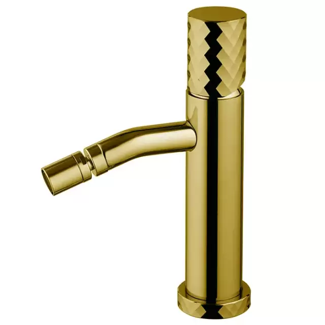 Fima Carlo Frattini Spillo Tech Смеситель для биде, на 1 отв., XS, с донным клапаном, цвет: золото