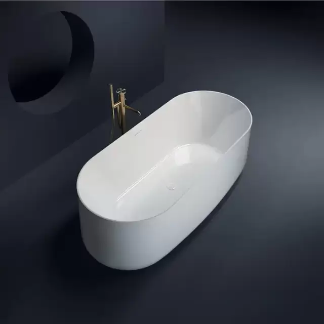 Gruppo Treesse Calida Ванна 155х80х55см., отдельностоящая, акриловая, c переливом, сифон, цвет: белый матовый