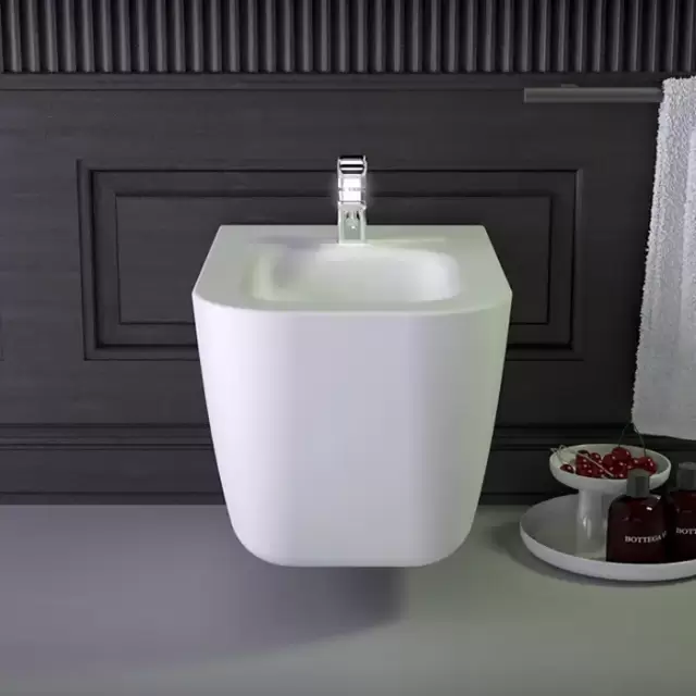 KNIEF Glam Биде подвесное 58х39х37 см, с 1 отв под смеситель, цвет: белый матовый