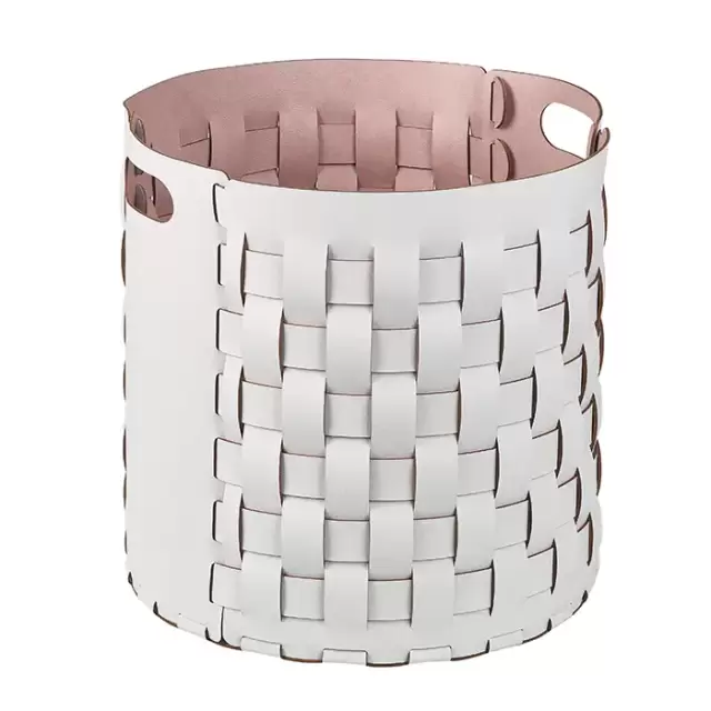 Colombo Adj Круглая корзина Bottega D40хH40см., напольная, цвет: устричный/пепельная роза